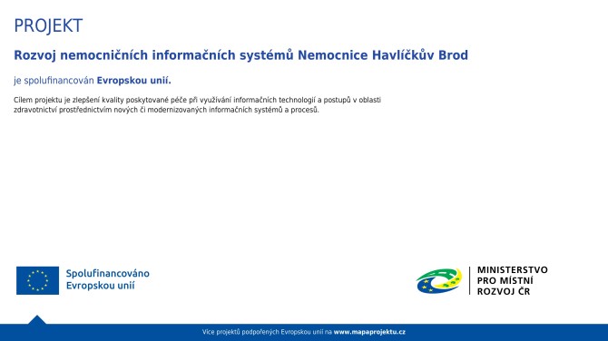 Rozvoj nemocničních informačních systémů Nemocnice Havlíčkův Brod